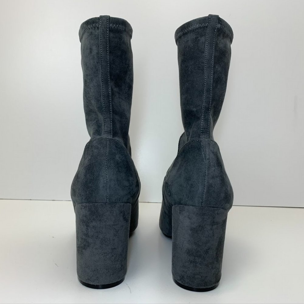 Halogen Jacy Gray Sock Bootie Wrapped Stack Heel - image 5